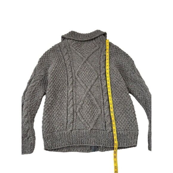 Andes Native Roots Cardigan Sweater Chunky Cable Knit Shawl Collar Llama Wool L - Picture 7 of 9